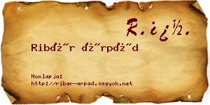 Ribár Árpád névjegykártya